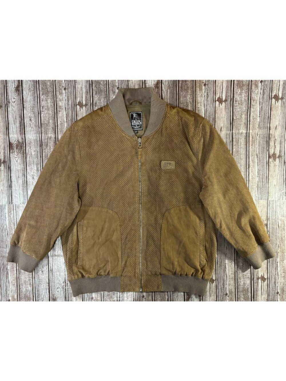 PRPS Goat Leather suede perforated Bomber Jacket color brown size 3XL NWOT